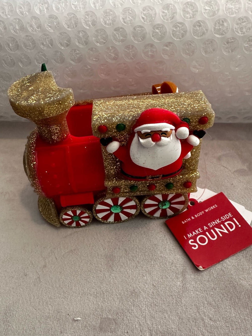 Body Works Light-Up & Sound Holiday Santa Train Foaming Hand Soap Holder